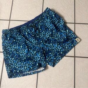 No Boundaries Men's Elastic Waist Swim Trunks 6" Inseam Blue Cheetah 3XL (48-50